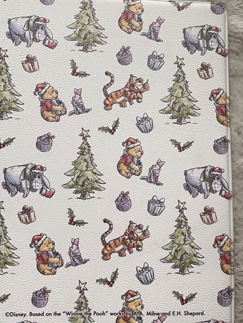 Disney Winnie The Pooh Anti Fatigue Kitchen Mat Rug 18”x30” Christmas Trees NEW